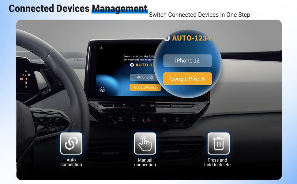 2-in-1 Android Auto to Apple CarPlay Adapter and Wired to Wireless